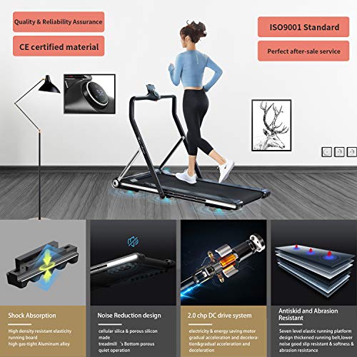 RHYTHM-FUN-Treadmill-Folding-Running-Treadmill-Under-Desk-Walking-Pad-Treadmill-with-Foldable-Handtrail-Wide-Tread-Belt-Super-Slim-Mini-Quiet-Home-Treadmill-with-Smart-Remote-Control-and-Workout-App