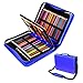 YOUSHARES 180 Slots PU Leather Colored Pencil Case - Large Capacity Carrying Case for Prismacolor Watercolor Pencils, Crayola Colored Pencils, Marco Pens, Gel Pens（Blue）