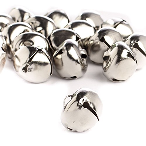 Package of 144 Shiny Silver Jingle Bells for Embellishing and Decorating