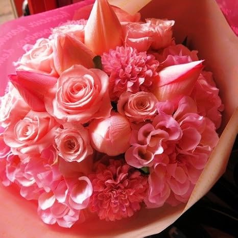 Amazon プリザーブドフラワー 花束 シルクフラワー プリザーブドフラワー入り花束 可愛い造花 枯れない花束 花束 造花 オンライン通販