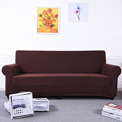 TASTELIFE Sofa Slipcovers Couch Cover 1-Piece Stretch Jacquard 3 Cushions Shield 3 Seat Slipcovers for Sofas Furniture Protector Coffee Sofa Size