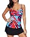 American Trends Women's Retro Pantskirt Swimdress One 2 Piece Swimsuits Printed Plus Size Swimwear Tankini Bathing Suits