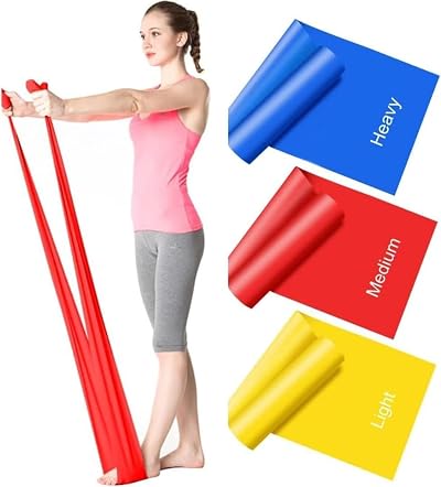 PIYAREY Resistance Bands Set of 3 1.5m Skin-Friendly Eco Bands Multi-Color