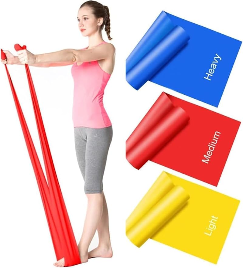 PIYAREY Resistance Bands Set of 3 1.5m Skin-Friendly Eco Bands Multi-Color