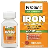 Vitron-C High Potency Iron Supplement with Vitamin C, 60 Count
