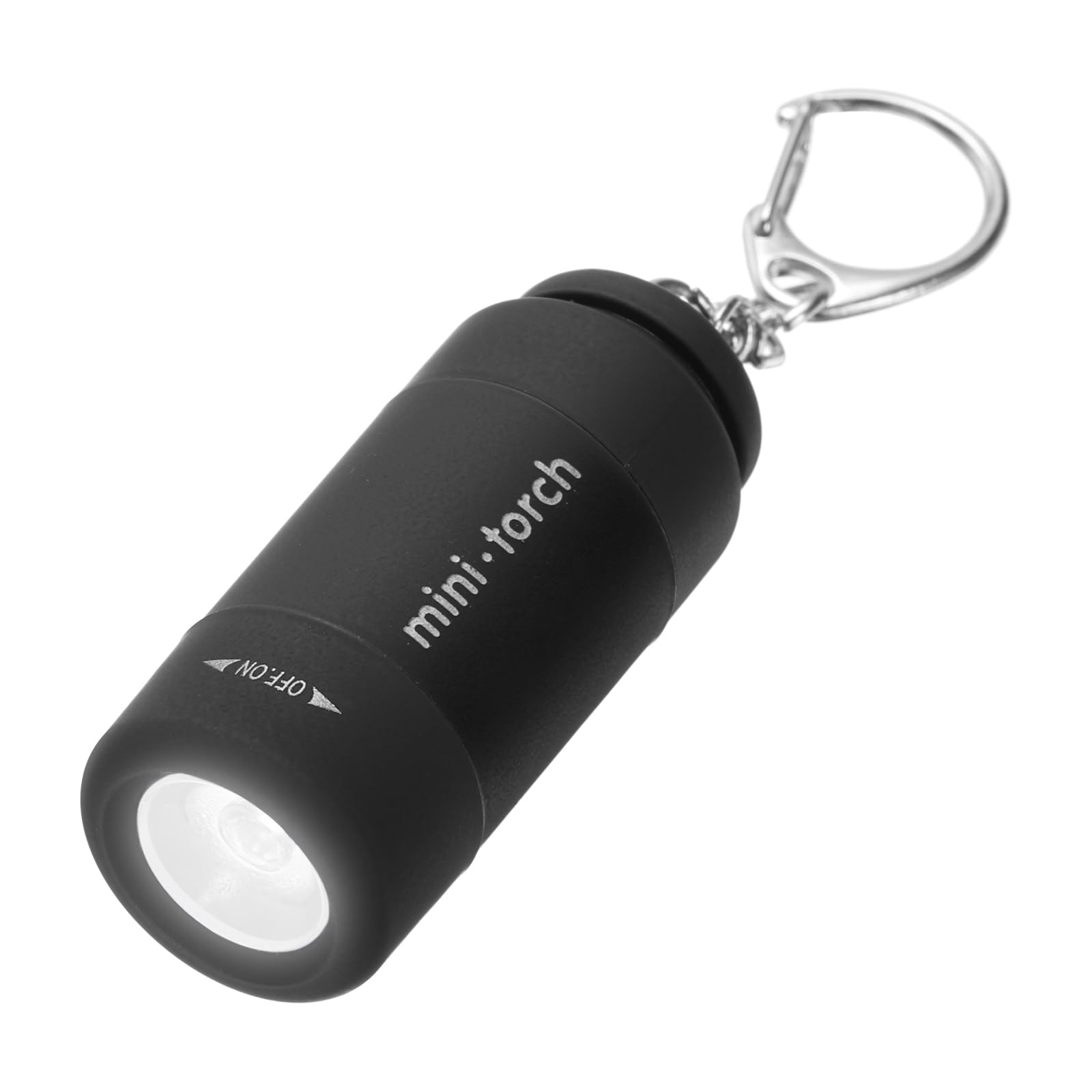 PATIKIL Mini Keychain Flashlight, Pocket LED Flashlight Portable Torch USB Rechargeable for Outdoor Camping Party, Black