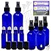 Essential Oil Bottles: 20 PC Kit for Aromatherapy. Blue and Amber Glass Empty Fine Mist Spray Bottle Set, Roller Bottles, Lavender Guide, Benefits of Essential Oils, DIY Recipes Guide.