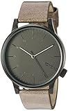 KOMONO 'Winston Regal' Quartz Stainless Steel and Leather Dress Watch, Color:Grey (Model: KOM-W2256)
