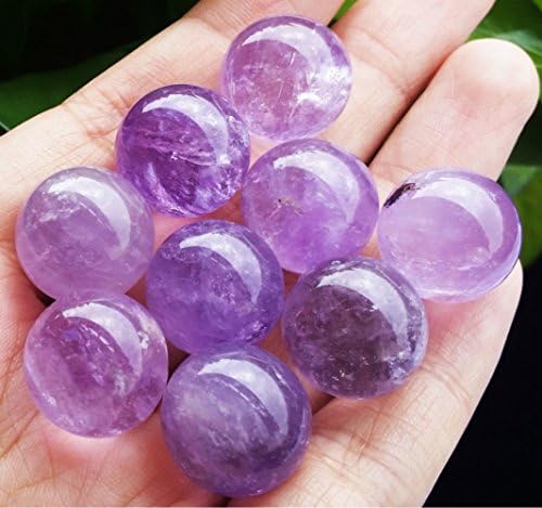 Details about BEST!!! 9pcs 20mm NATURAL AMETHYST QUARTZ CRYSTAL SPHERE BALL HEALING