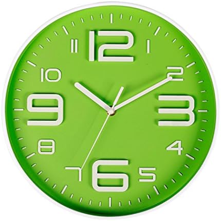 Big 3D Number 12 IN Wall Clock Quiet Sweep Movement Decorative Wall Clocks for Living Room Green by SonYo