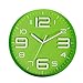 SonYo Indoor Big 3D Number Quartz Silent Non Ticking Wall Clock Quiet Sweep Movement Decorative Battery Operated 10 Inch Green