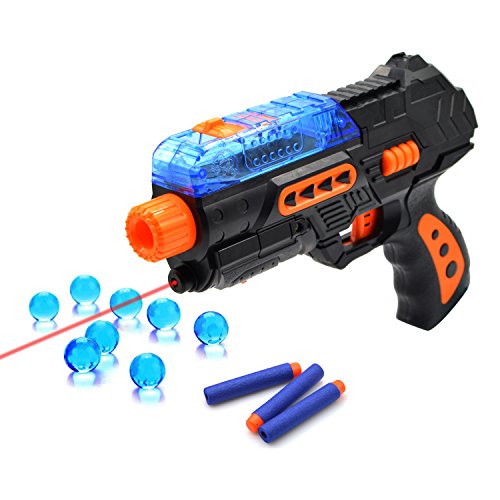 2-in-1 shooting gun toy foam dart and water polymer ball and infr…