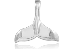 CLADDAGH GOLD 925 Sterling Silver Dolphin Whale Tail Pendant