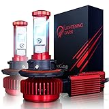 LIGHTENING DARK H13 LED Headlight Bulbs Conversion Kit (Hi/Low), CREE XPL 6K Cool White,7200 Lumen - 3 Yr Warranty