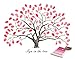 Fingerprints Tree, KOMIWOO Creative DIY Canvas Painting Signature Sign-in Guest Book for Wedding Birthday Party Baby Shower Graduation with 4pcs Ink Pads