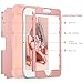 BENTOBEN iPhone 6 Plus Case, iPhone 6S Plus Case, iPhone 6 Plus 5.5 Inch Case 3-in-1 Hybrid Shockproof Polycarbonate Hard Covers Soft Silicone Interior Cover Rose Gold&Pink