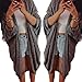 Sunward Fashion New Womens Casual Oversize Knit 3/4 Sleeve Sweater Cardigan Coat (XXL, Dark Gray)