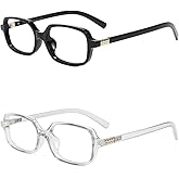 Slocyclub Square Blue Light Blocking Glasses for Women Men Vintage Rectangular Frame Eyeglasses Retro Small Square Glasses