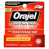 Orajel Instant Pain Relief for Toothache Gel, Maximum Strength 0.125 oz