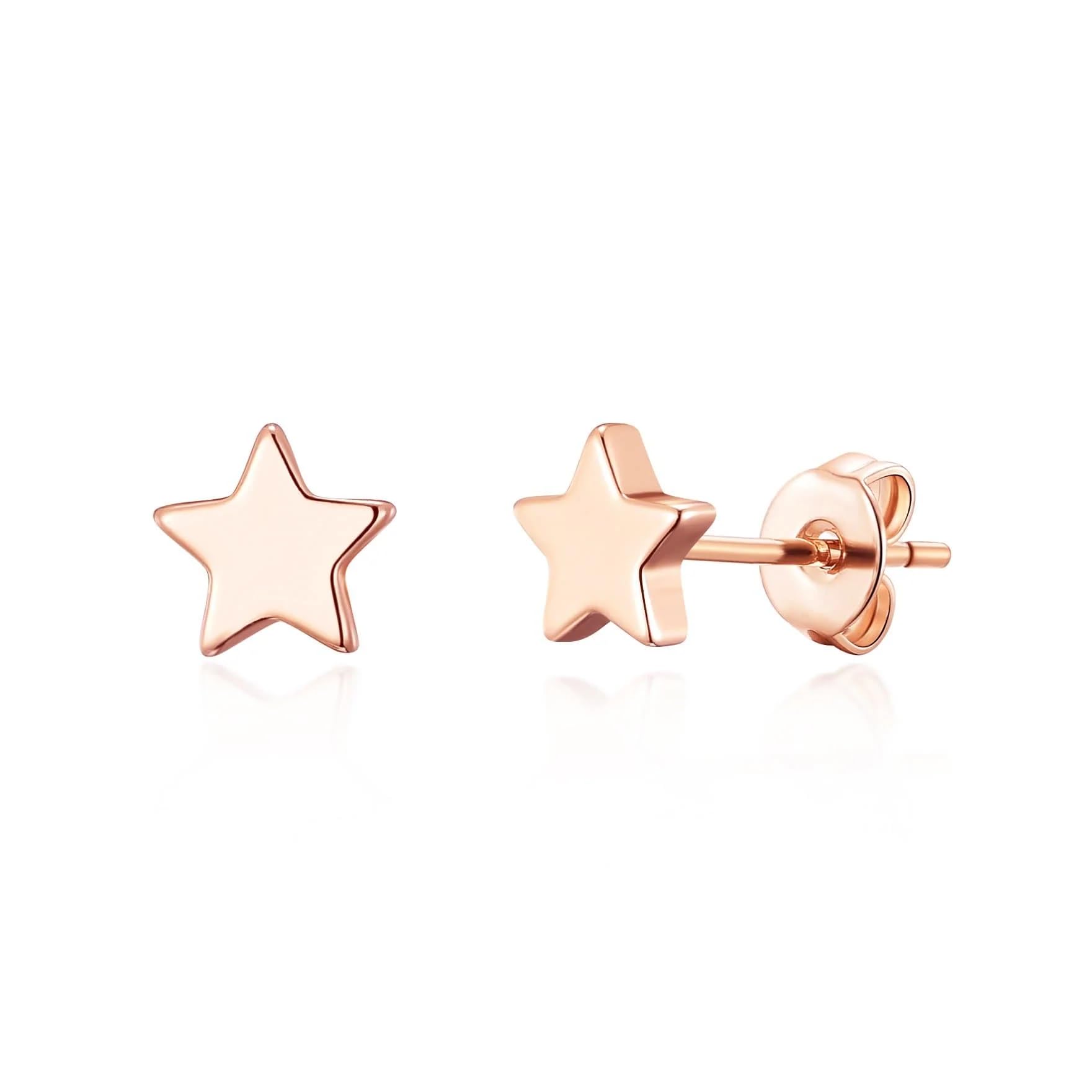 Philip Jones Rose Gold Plated Star Stud Earrings
