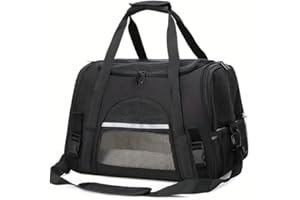 QQLe Cat Carriers, Dog Carriers, Pet Carriers – Airline-Approved Soft-Sided Bag for Cats & Small Dogs (Up to 15 lb), Foldable, Breathable Mesh, Privacy Cover, Washable & Lightweight