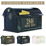 Personalized Whitehall Balmoral Mailbox with Door &amp; Side Address Plaques Personalized Mailbox (3 Colors Available)