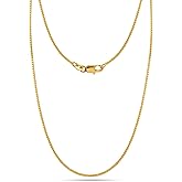 Charmsy Box Chain Necklace for Women | 14K Gold-Plated 0.8mm Thin Box Chain Necklace | Women's Jewelry Gifts for Her