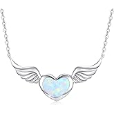 Silikepa Angel Wings Necklace for Women, 925 Sterling Silver, Angel Wings Pendant Necklace, Guardian Angel Pendant, Jewelry Gift for Women