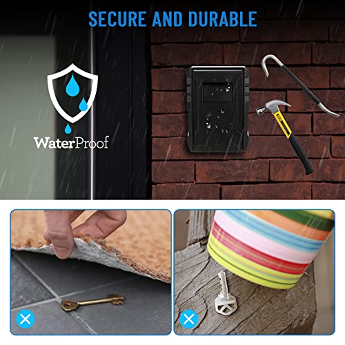 NEWIROVE Key Safe Large Key Box Wall Safe Waterproof Keys Safe Outdoor Keys for Home, School, Home for Rent