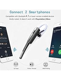 Auriculares Bluetooth inalámbricos Bluetooth V4.1 con auriculares ultraligeros a prueba de sudor, micrófono de cancelación de ruido para iPhone y teléfonos móviles Android para negocios oficina conducción (negro)