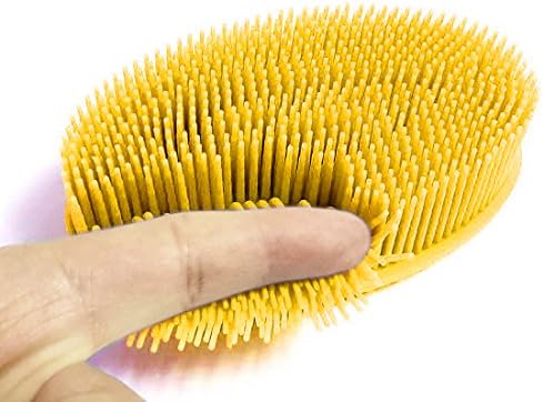 100% Silicone Bath Body Brush Shower Massage Scrubber and Kitchen Dish Brush For Face & Body Scrub Skin Exfoliation-Skin Health Beauty Care-Massaging Brush - Orange
