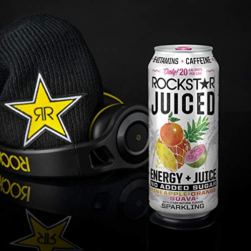 Rockstar Juiced Pineapple Orange Guava Energy Drink, with Juice