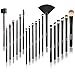 SOLVE 20pcs Eye Brush Set Premium Eyeliner Eyebrow Eyeshadow Sponge Foundation Concealer Lip Makeup Brushes Wood Cosmetics Brush Kit