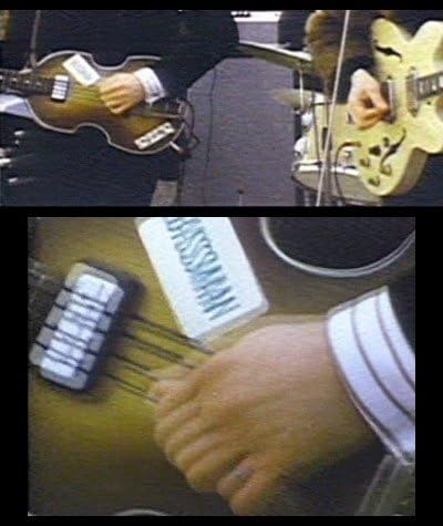 Inlaystickers B-177BM for Guitars & Bass - Paul McCartney Bassman from The Beatles Let It Be Film - Black - Image 4
