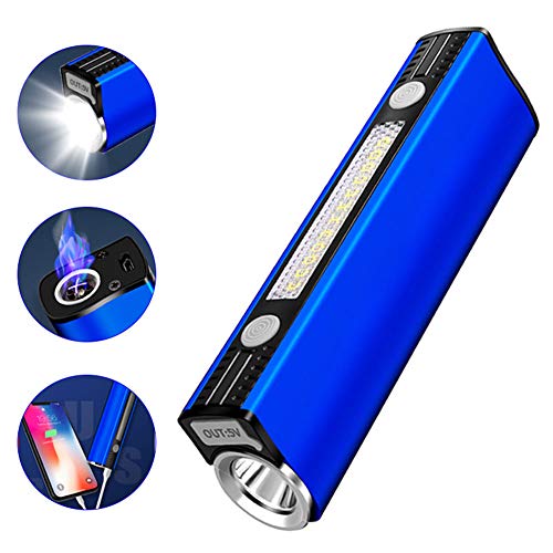 URAURORA Rechargeable Flashlight Waterproof Camping Light with Power Bank Portable Long Life for Camping Hiking Fishing Emergency