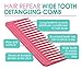 Hair RePear Wide Tooth Detangling Comb - Made in USA (Pink)