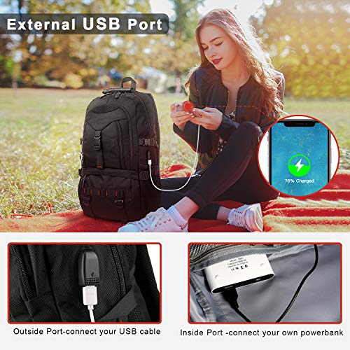 Tocode Laptop Backpack with USB Charging Port & Headphone Port, 17Inch