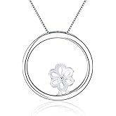 LGSY Sterling Silver Round Bail Pin Pendant Fitting for Pearl Jewelry, Design Pendant Mount for Women DIY Jewelry Making