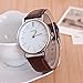 NYKKOLA Vintage Design Leather Band Analog Alloy Quartz Wrist Watch (Brown)