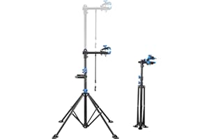 VEVOR Bike Repair Stand, 66 lb Heavy-duty Bicycle Work Stand with 32.8-56.6 in Adjustable Height & Magnetic Tool Tray, Foldab