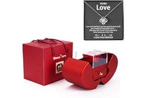 tkptiy White Gold Necklace-With Real Rose-To My Love, Christmas Gift, Rose Necklace for Women, Birthday Gift, Gift Box, Gift for Women, Christmas Gift Bags