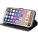 iPhone X Case, K-Moze iPhone X Wallet Case [4 Card Slots ] [Wrist Strap] [Stand Feature] PU Leather Flip Wallet Case Cover for iPhone X - Black