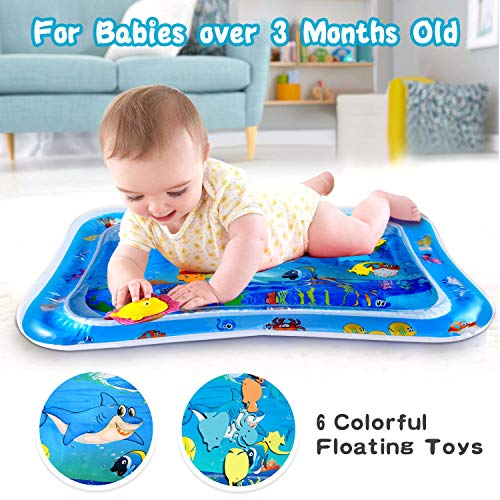  Water Play Mat, FYLINA Tummy Time Water Mat Inflatable Baby Play Mat for Infants, Leakproof BPA Free Sensory Toy Fun Activity Play Center for Baby's Stimulation Growth (26"x20")  - Thumbnail 3
