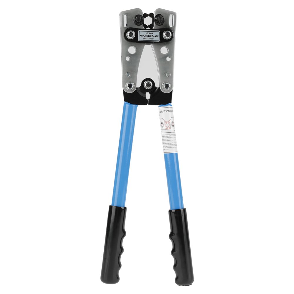 Jectse Crimper,Hand Crimping Tool,6-50 mm² HX-50B Plug Terminal Crimping ToolCable Wire Lug Hex Terminal Crimper,Hexagonal mold, crimp close,Crimp head can make a 180 degree rotation