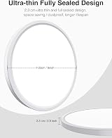 slochi 2 Pack Round LED Ceiling Light 2050LM 6500K 150W Eq Waterproof Flush view 2