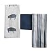 Kitchen Dish Towel by F.E.D, Extra Large Tea Towel in 3 Colours, 100% Professional Cotton, Machine Washable Fabric (Set/Pack of 3) (Navy Pig)