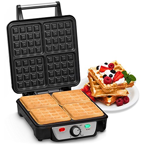 Andrew James Waffle Maker 4 Slice Belgian Style Electric Machine with