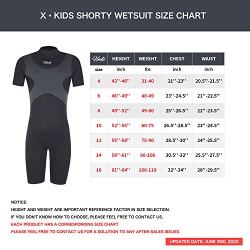 Hevto-Shorty-Wetsuits-Kids-and-Youth-3mm-Neoprene-Short-Sleeve-Surfing-Swimming-Diving-Suits-Back-Zip-for-Water-Sports