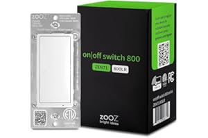 Zooz 800 Series Z-Wave Long Range On/Off Switch ZEN71 800LR, White | Direct 3-Way (No Add-On Switch Needed) | Z-Wave Hub Required