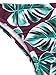 SweatyRocks Women's Sexy Bikini Swimsuit V Neck Fresh Leaves Print Swimwear Set Red L